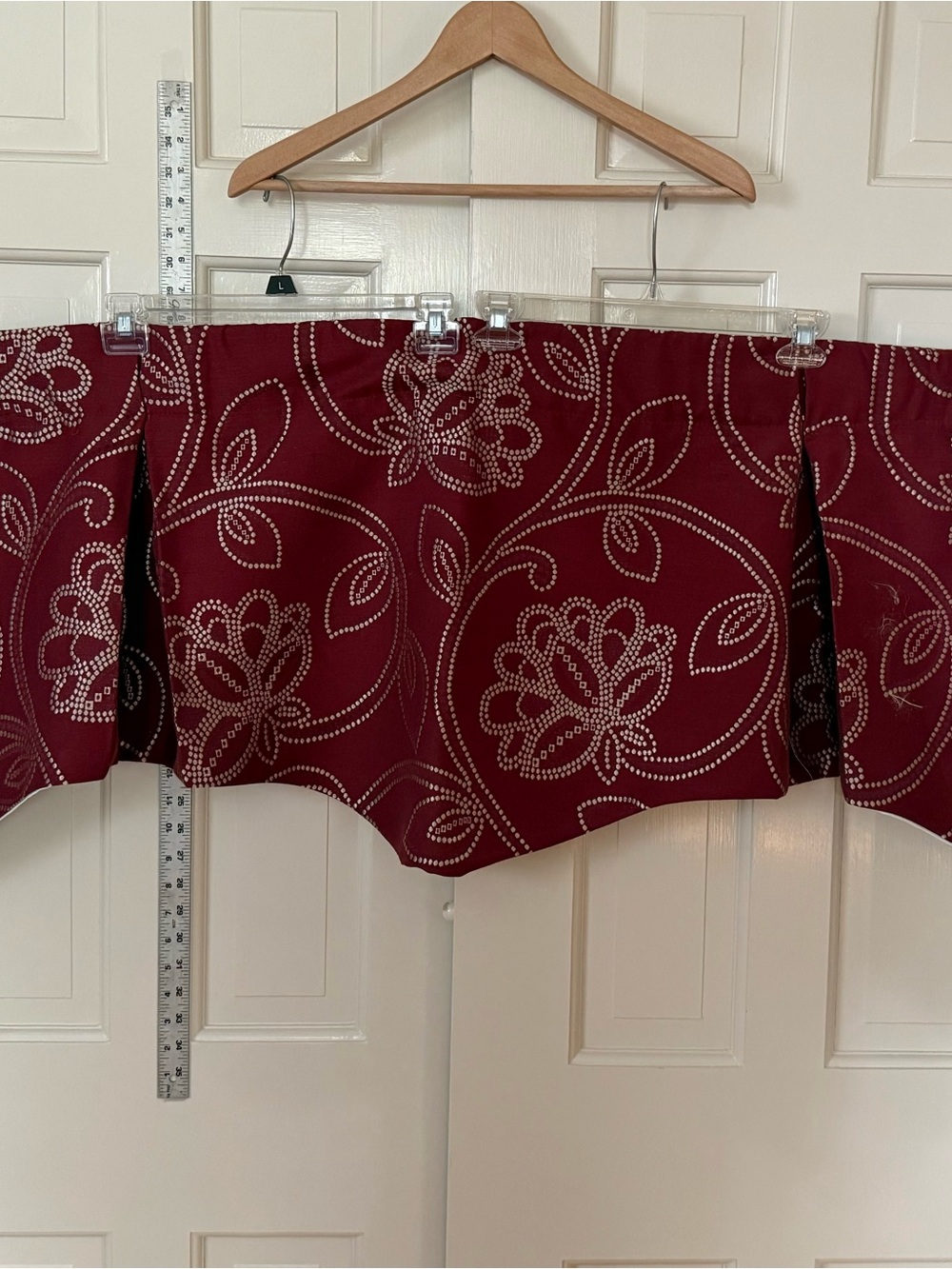 Burgundy Floral Dot-Print Window Valance (3 total)
